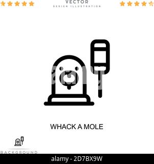Whack a mole icon. Simple element from digital disruption collection. Line Whack a mole icon for templates, infographics and more Stock Vector