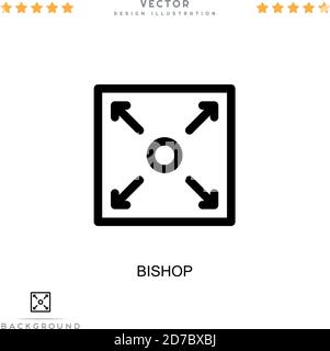 Bishop icon. Simple element from digital disruption collection. Line Bishop icon for templates, infographics and more Stock Vector