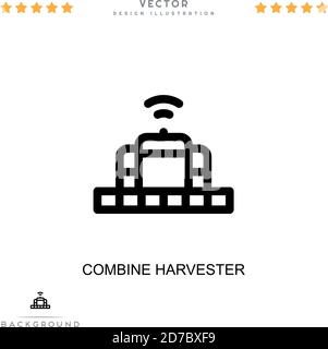 Combine harvester icon. Simple element from digital disruption collection. Line Combine harvester icon for templates, infographics and more Stock Vector