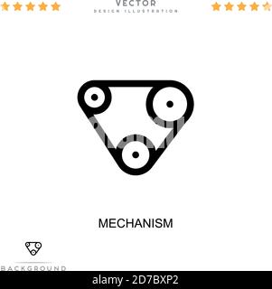Mechanism icon. Simple element from digital disruption collection. Line Mechanism icon for templates, infographics and more Stock Vector