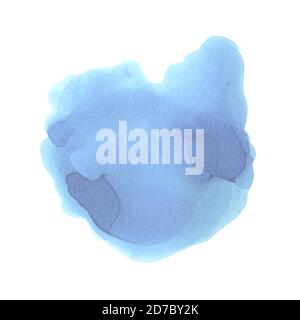 Watercolor Dark Blue Splash. Alcohol Ink Texture. Abstract Colorful Background. Hand Painted Watercolor Texture Stock Vector
