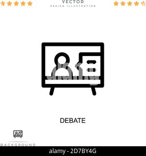 Debate icon. Simple element from digital disruption collection. Line Debate icon for templates, infographics and more Stock Vector