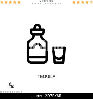 Tequila icon. Simple element from digital disruption collection. Line Tequila icon for templates, infographics and more Stock Vector