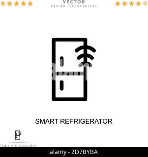 Smart refrigerator icon. Simple element from digital disruption collection. Line Smart refrigerator icon for templates, infographics and more Stock Vector