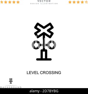 Level crossing icon. Simple element from digital disruption collection. Line Level crossing icon for templates, infographics and more Stock Vector