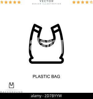 White plastic bag element transparent png