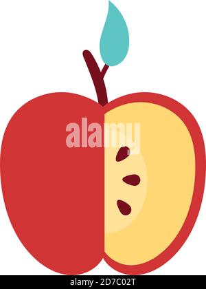 apple fresh without a portion fruit nature line style icon vector ...