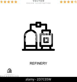 Refinery icon. Simple element from digital disruption collection. Line Refinery icon for templates, infographics and more Stock Vector