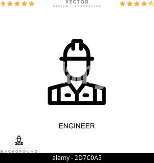 Engineer icon. Simple element from digital disruption collection. Line Engineer icon for templates, infographics and more Stock Vector