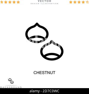 Chestnut icon digital green for any design isolated on white vector ...