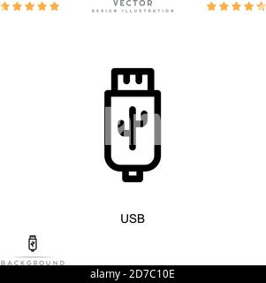 Usb icon. Simple element from digital disruption collection. Line Usb icon for templates, infographics and more Stock Vector