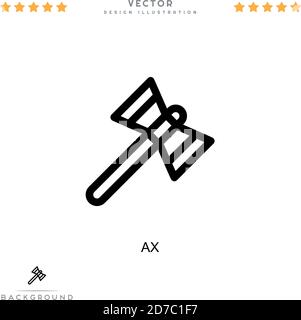 Ax icon. Simple element from digital disruption collection. Line Ax icon for templates, infographics and more Stock Vector