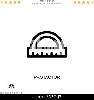 Protactor icon. Simple element from digital disruption collection. Line Protactor icon for templates, infographics and more Stock Vector