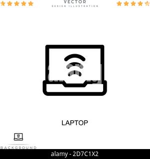 Laptop icon. Simple element from digital disruption collection. Line Laptop icon for templates, infographics and more Stock Vector