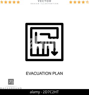 Evacuation plan icon. Simple element from digital disruption collection. Line Evacuation plan icon for templates, infographics and more Stock Vector