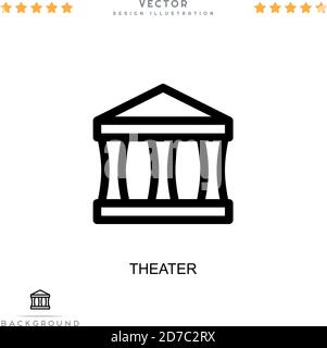 Theater icon. Simple element from digital disruption collection. Line Theater icon for templates, infographics and more Stock Vector