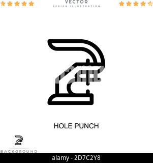 Hole punch icon. Simple element from digital disruption collection. Line Hole punch icon for templates, infographics and more Stock Vector