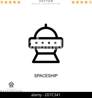 Spaceship icon. Simple element from digital disruption collection. Line Spaceship icon for templates, infographics and more Stock Vector