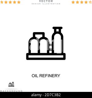 Oil refinery icon. Simple element from digital disruption collection. Line Oil refinery icon for templates, infographics and more Stock Vector