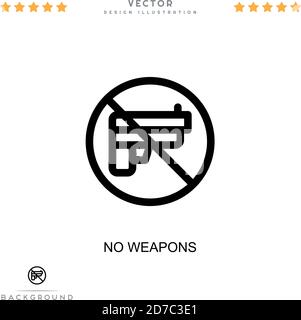 No weapons icon. Simple element from digital disruption collection. Line No weapons icon for templates, infographics and more Stock Vector