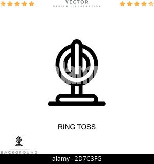 Ring toss icon. Simple element from digital disruption collection. Line Ring toss icon for templates, infographics and more Stock Vector