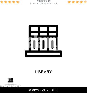 Library icon. Simple element from digital disruption collection. Line Library icon for templates, infographics and more Stock Vector