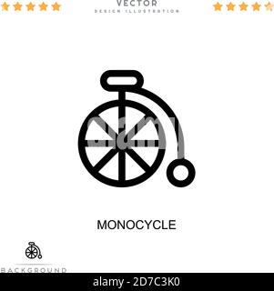 Monocycle icon. Simple element from digital disruption collection. Line Monocycle icon for templates, infographics and more Stock Vector