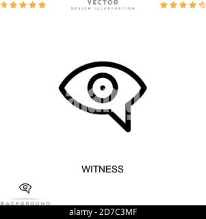Witness icon. Simple element from digital disruption collection. Line Witness icon for templates, infographics and more Stock Vector