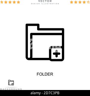 Folder icon. Simple element from digital disruption collection. Line Folder icon for templates, infographics and more Stock Vector