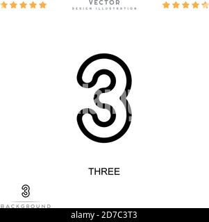 Three icon. Simple element from digital disruption collection. Line Three icon for templates, infographics and more Stock Vector