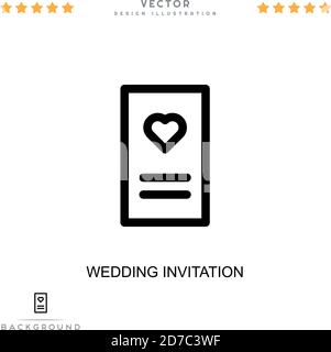 Wedding invitation icon. Simple element from digital disruption collection. Line Wedding invitation icon for templates, infographics and more Stock Vector