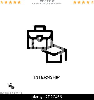 Internship icon. Simple element from digital disruption collection. Line Internship icon for templates, infographics and more Stock Vector