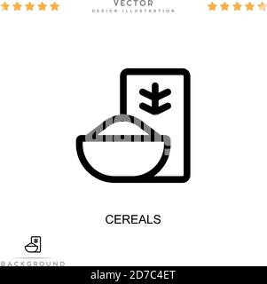 Cereals icon. Simple element from digital disruption collection. Line Cereals icon for templates, infographics and more Stock Vector