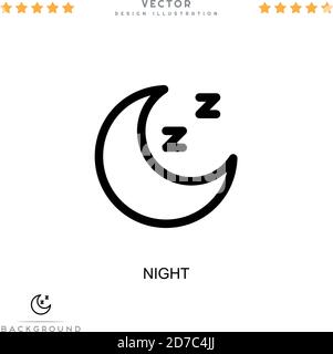 Night icon. Simple element from digital disruption collection. Line Night icon for templates, infographics and more Stock Vector