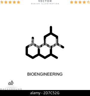 Bioengineering icon. Simple element from digital disruption collection. Line Bioengineering icon for templates, infographics and more Stock Vector