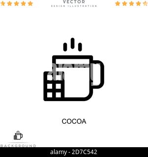 Cocoa icon. Simple element from digital disruption collection. Line Cocoa icon for templates, infographics and more Stock Vector