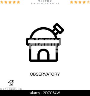 Observatory icon. Simple element from digital disruption collection. Line Observatory icon for templates, infographics and more Stock Vector