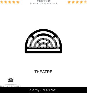 Theatre icon. Simple element from digital disruption collection. Line Theatre icon for templates, infographics and more Stock Vector