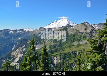 Mount Baker View from Artist Point in Summer Stock Photo