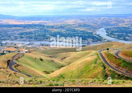 Lewiston Idaho view from Lewiston Hill Overlook Stock Photo