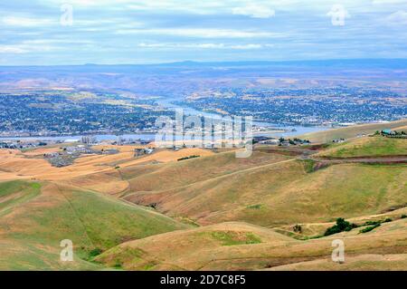 Lewiston Idaho view from Lewiston Hill Overlook Stock Photo