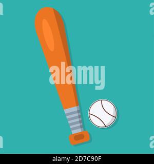 stick baseball with ball vector illustration for sport concept Stock Vector