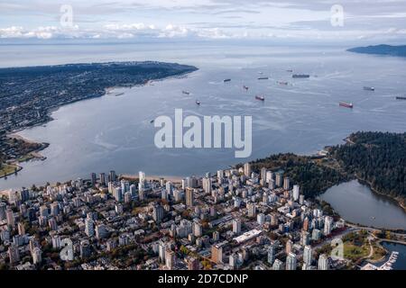 Aerial View of Vancouver City Stock Photo