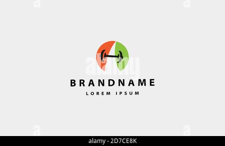 barbell bodybuild fitness logo design vector Stock Vector