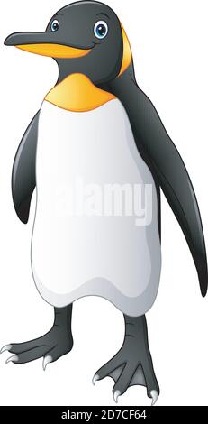 Cartoon funny emperor penguin standing Stock Vector