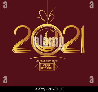 Chinese new year 2021 year of the ox Stock Vector