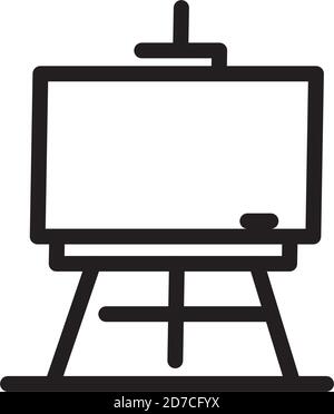 Flipchart icon, whiteboard. Vector. Outline style. Illustration for website or print. Stock Vector