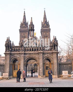 When you think there is no Cathedral in China, French cathedral, Shenyang China, built in 1861 Stock Photo