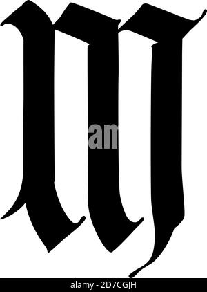 Letter m in the gothic style old alphabet Vector Image