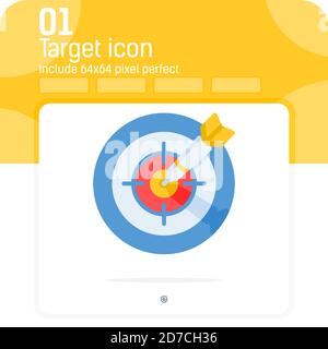 Vector target premium icon illustration with flat style isolated on white background. Simple vector illustration arrow symbol design template Stock Vector